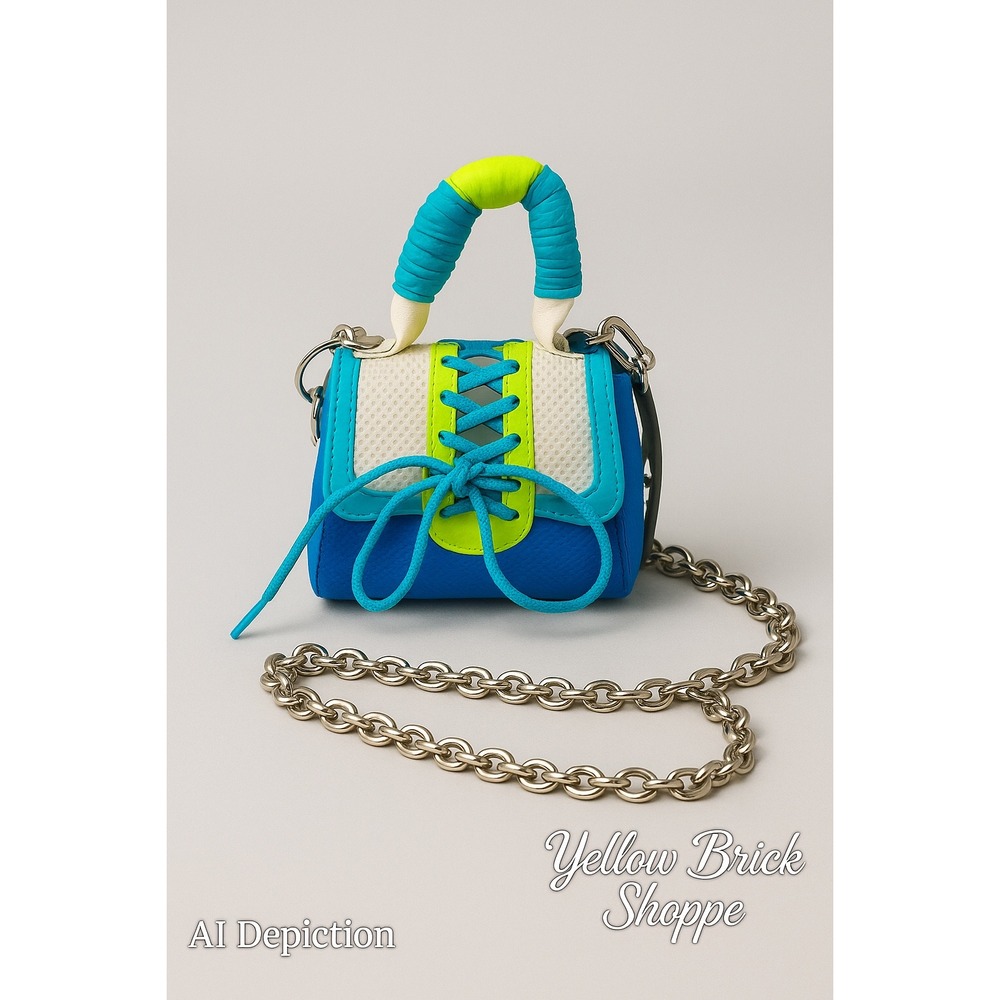 Steve Madden Bdorra Mini Purse Top Handle Turquoise Blue White Yellow Crossbody‎